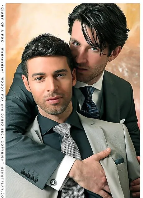 Spanish hairy stud Dario Beck and australian otter Woody Fox fuck ass after