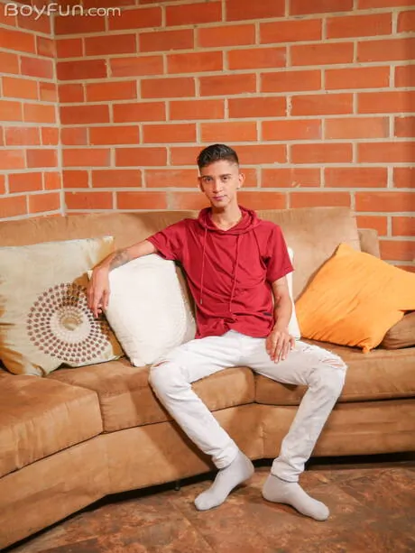 Hot twink Nicolas Greey posing naked and showing hot ass