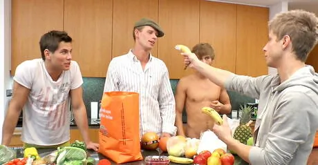 Hot guys Jack Harrer, Kevin Warhol and Adam Archuleta have a hot 3some sex in
