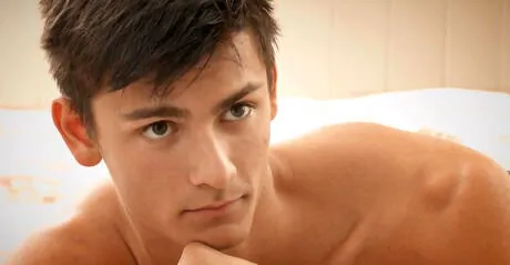 Beautiful boy Dirk Braam playing with dick