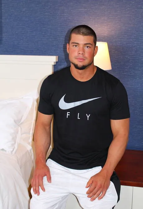 American beefcake Brad Banks teasing his cock