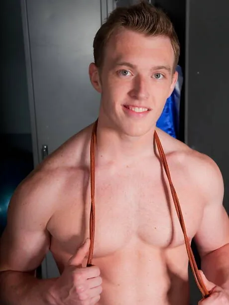 Bodybuilder Trevor Snow shows a strong body