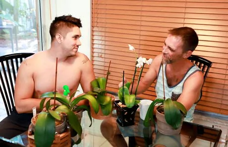 Pretty american boys hairy stud Joe Parker and tough guy Adrian Suarez in hard