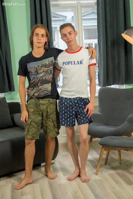 Pretty boy Jake Olsen and young boy Nick Danner make a love